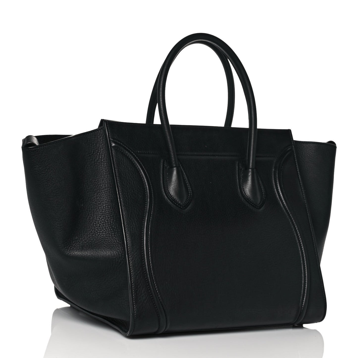 Supple Calfskin Large Phantom Luggage Black