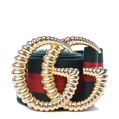 Gucci Canvas Torchon Double G Web Belt 85 34 Verde 1 of 3