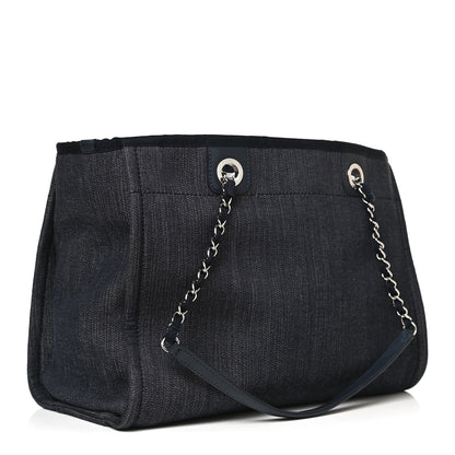 Chanel Denim Small Deauville Tote Dark Blue 3 of 14