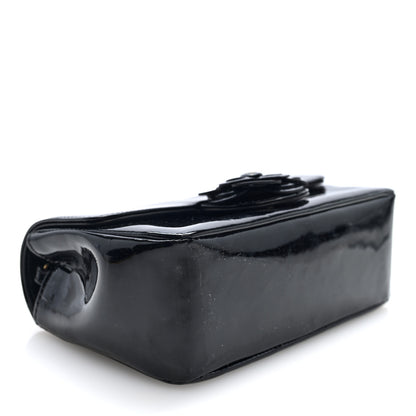 Chanel Patent Calfskin Small Camellia Flap Black 4 of 10