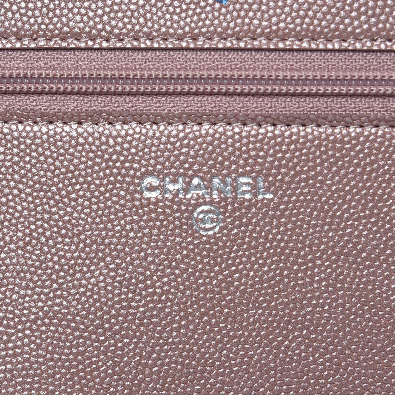 Chanel Metallic Caviar Chevron Quilted Vintage Mademoiselle Wallet On Chain WOC Pink 6 of 9
