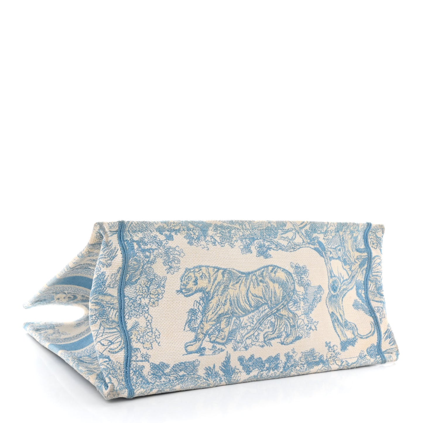 Canvas Embroidered Medium Dioriviera Toile De Jouy Book Tote Light Blue