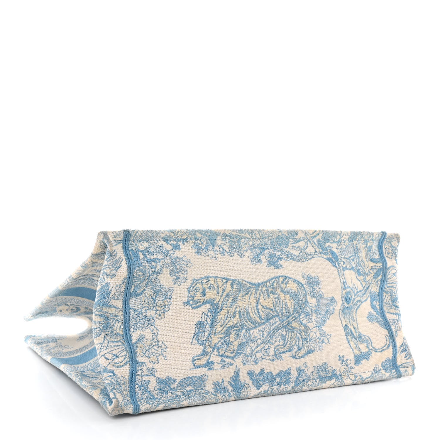 Christian Dior Canvas Embroidered Medium Dioriviera Toile De Jouy Book Tote Light Blue 4 of 14