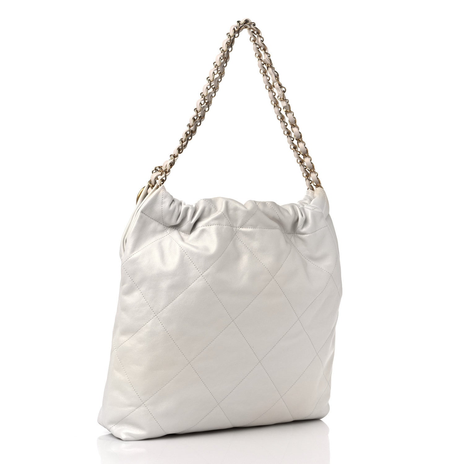 Chanel Iridescent Calfskin Quilted Chanel 22 White 2 of 9