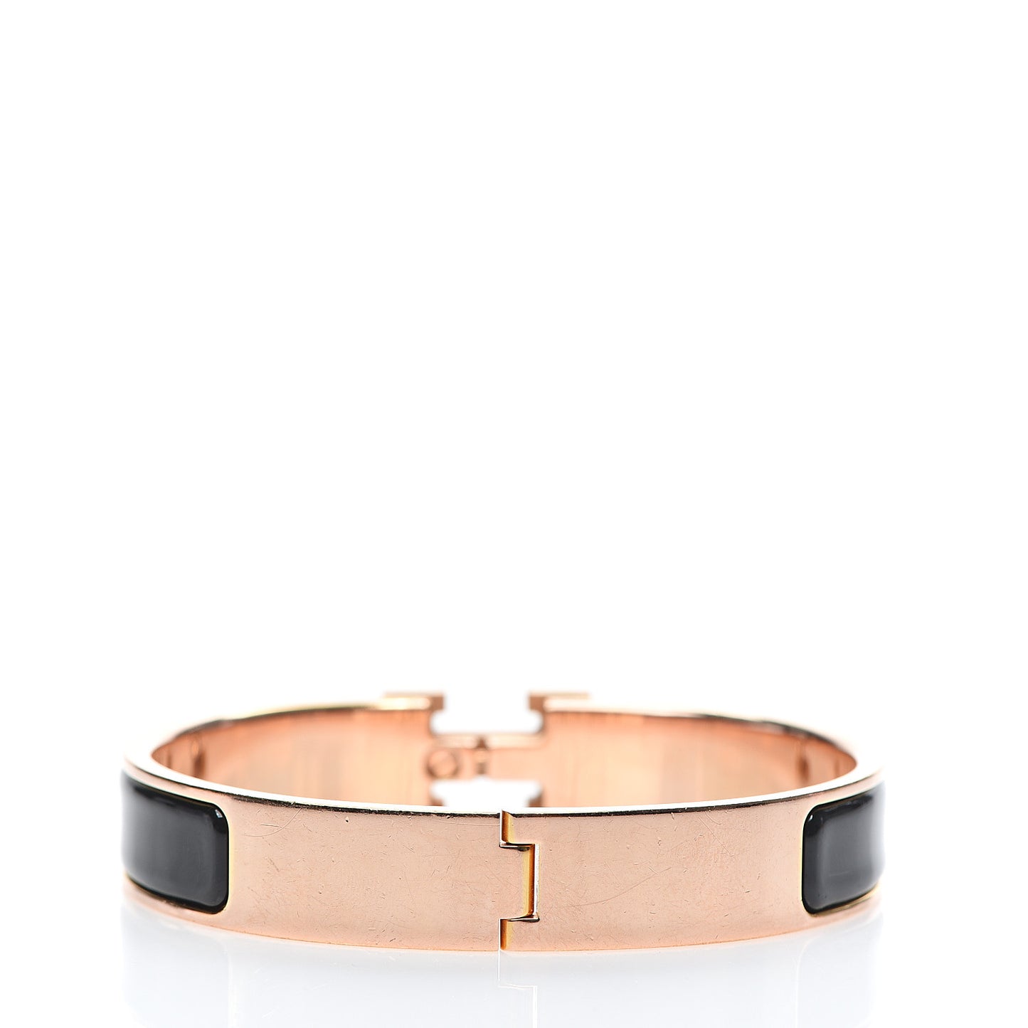 Enamel Narrow Clic Clac H Bracelet GM Black