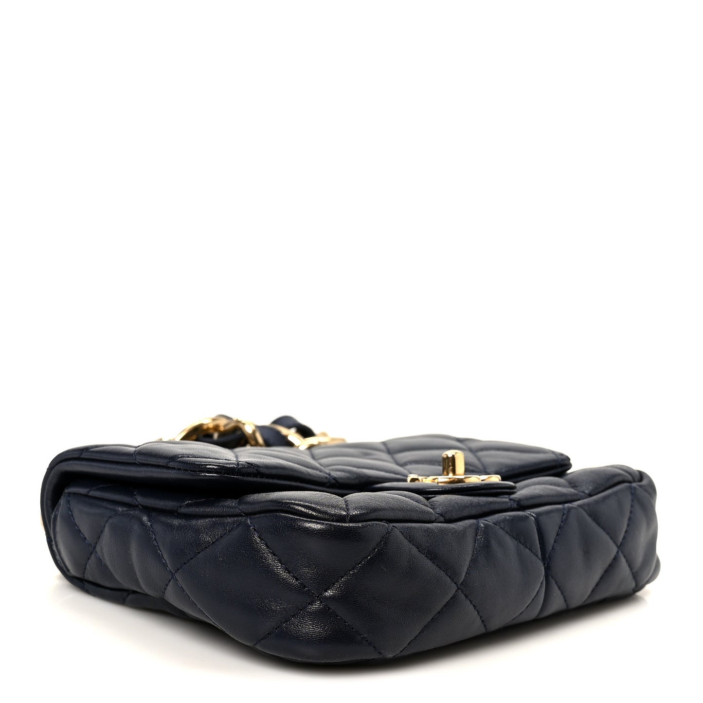 Lambskin Quilted Small Funky Town Flap Blue