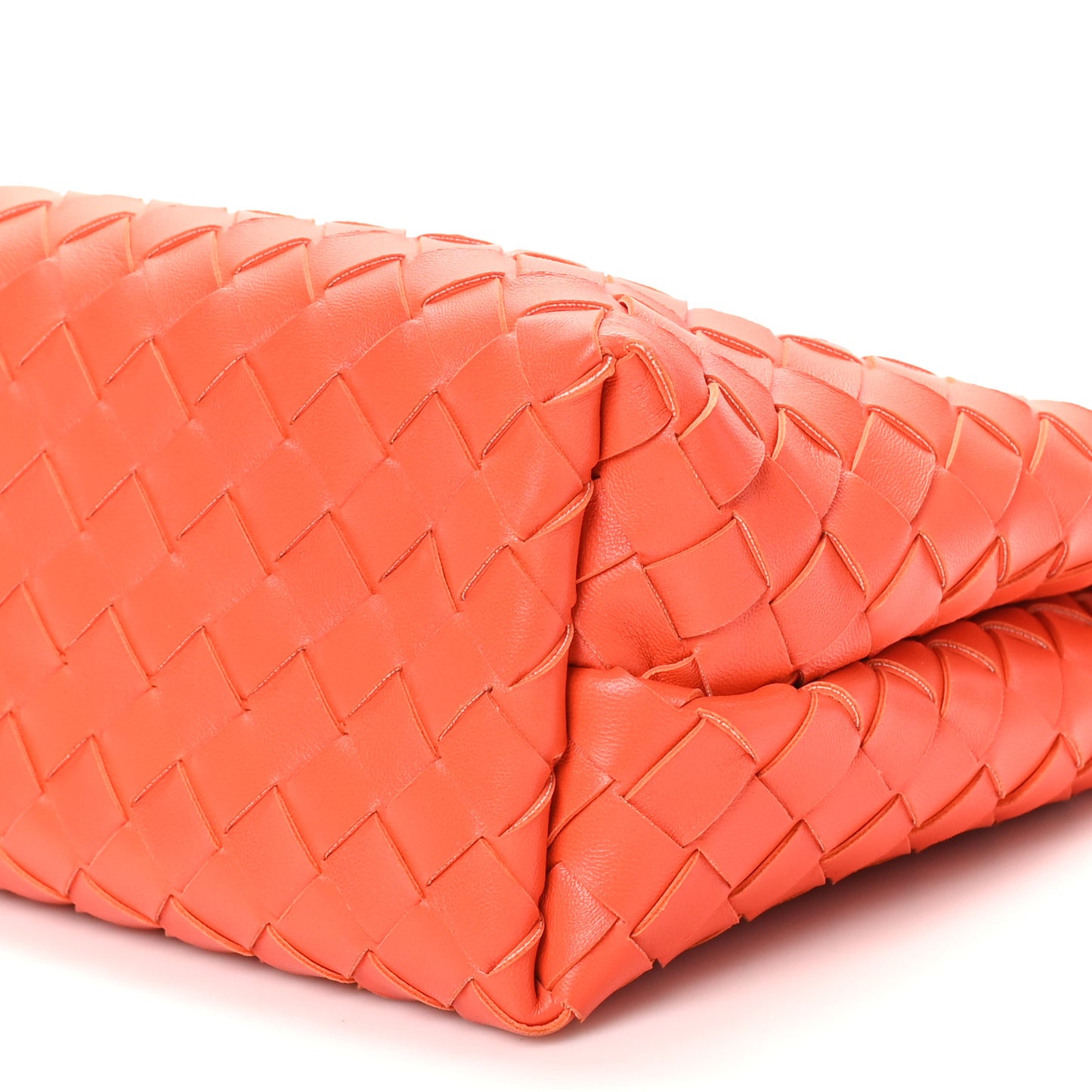 Nappa Intrecciato Small Andiamo With Chain Shoulder Bag Orange