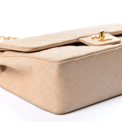 Chanel Lambskin Quilted Medium Double Flap Beige 9 of 10