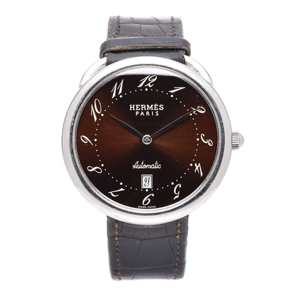 Hermes Stainless Steel Alligator 41.5mm Arceau Automatic Watch Havane 1 of 11