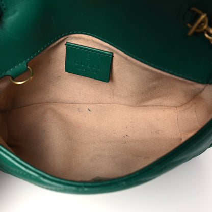 Gucci Calfskin Matelasse Super Mini GG Marmont Shoulder Bag Emerald Green 5 of 11