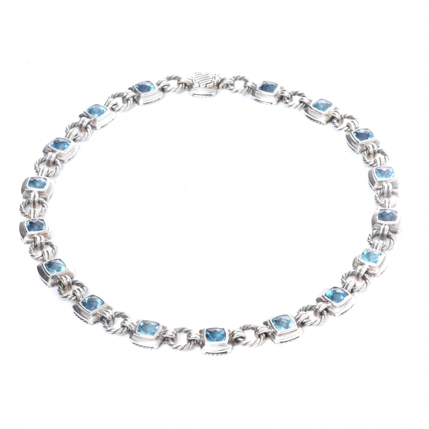 Sterling Silver Blue Topaz Renaissance Necklace