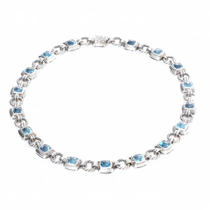 David Yurman Sterling Silver Blue Topaz Renaissance Necklace 1 of 5