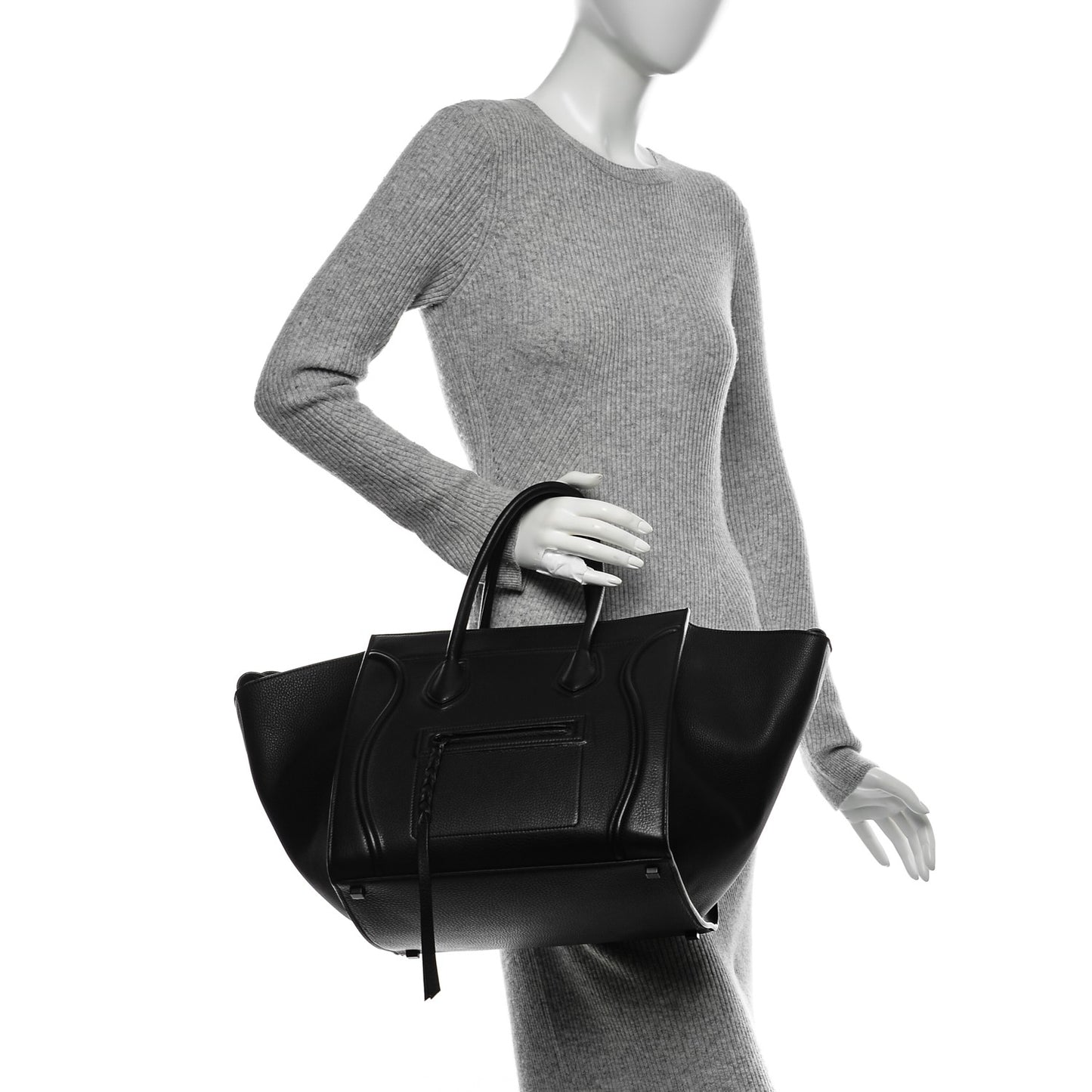 Supple Calfskin Medium Phantom Luggage Black