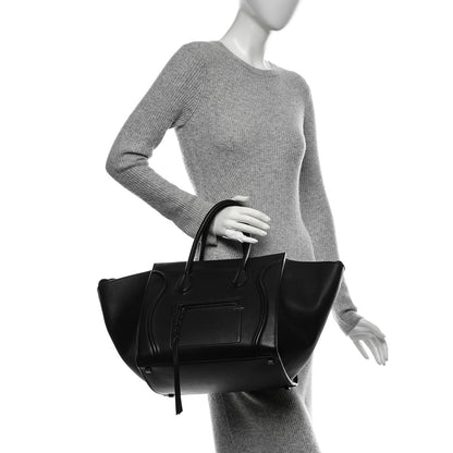 Celine Supple Calfskin Medium Phantom Luggage Black 2 of 7