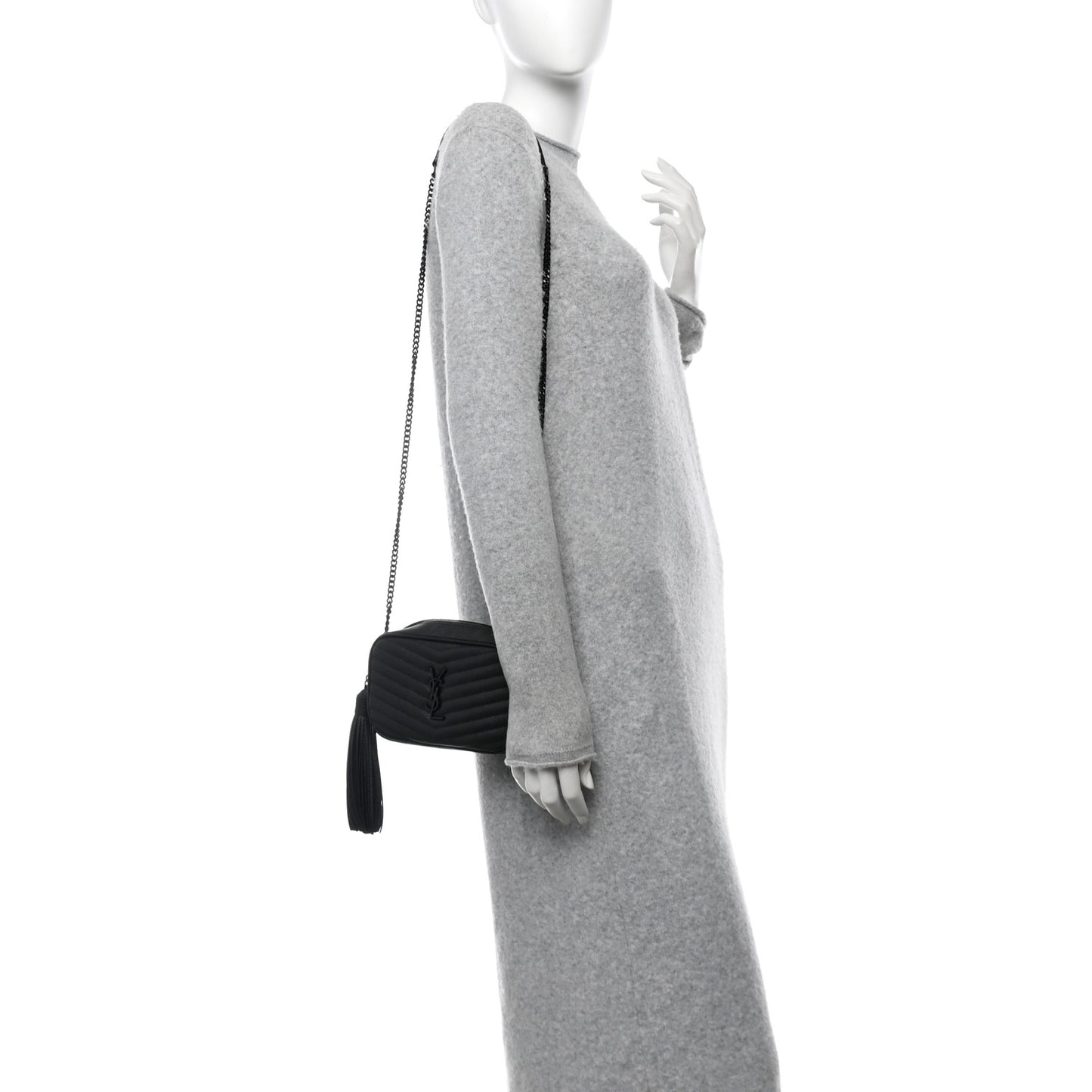 Grain De Poudre Matelasse Monochrome Monogram Mini Lou Camera Bag Black