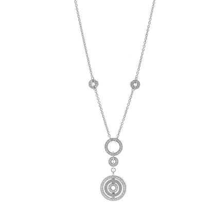 Bulgari 18K White Gold Diamond Pave Astrale Cerchi Pendant Necklace 1 of 5