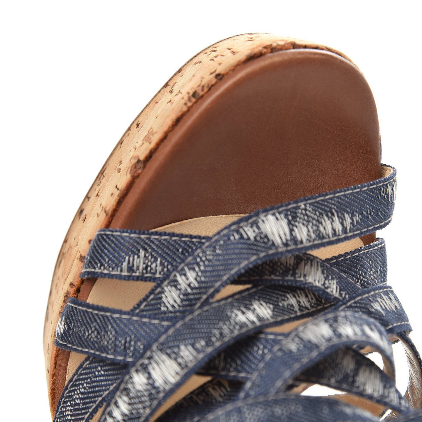 Ribbon Corniche 140 Sandals 40 Denim