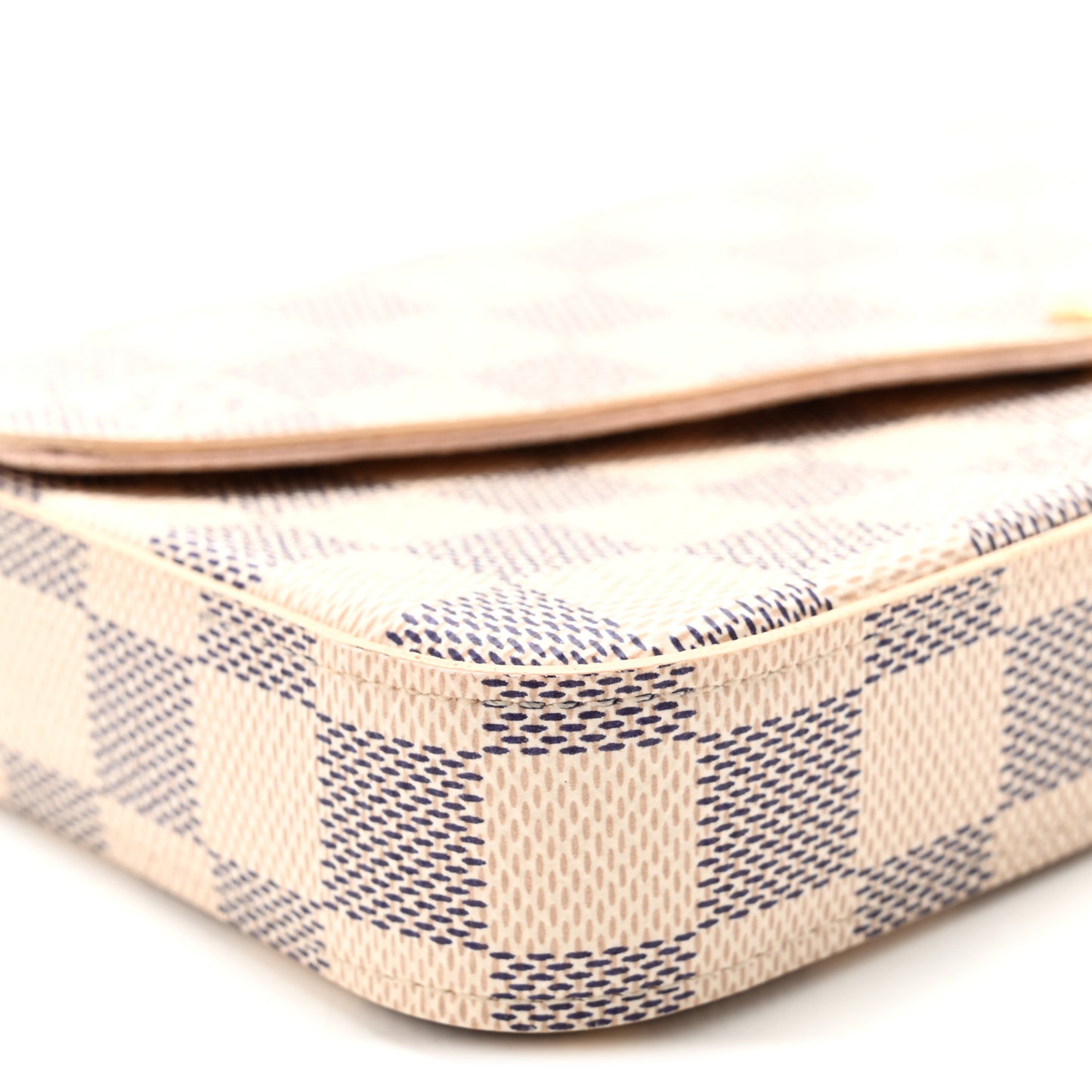 Damier Azur Pochette Felicie Chain Wallet Rose Ballerine