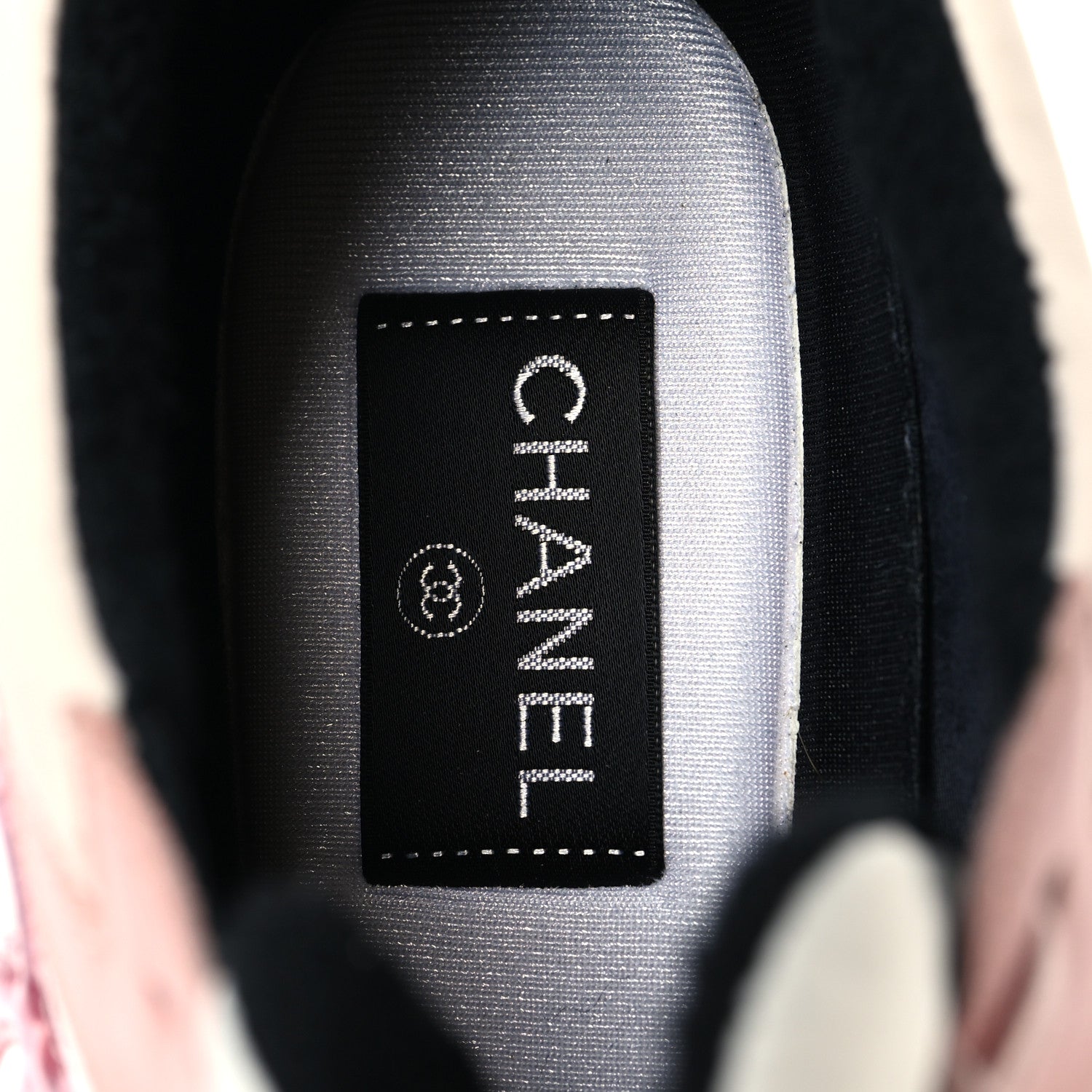 Chanel Nylon Lambskin Suede Calfskin CC Sneakers 39.5 Pink White Black 8 of 8
