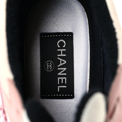 Chanel Nylon Lambskin Suede Calfskin CC Sneakers 39.5 Pink White Black 8 of 8