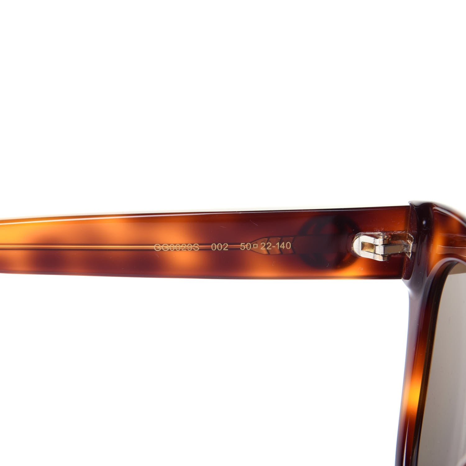 Gucci Acetate Square Frame Sunglasses GG0029S Tortoise 6 of 10