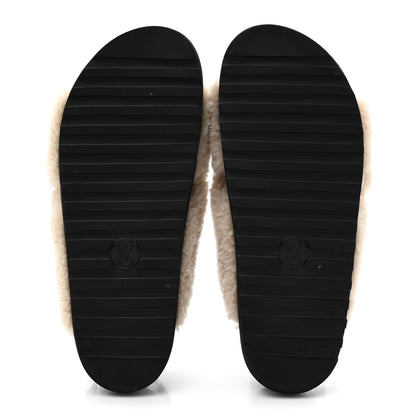 Louis Vuitton Shearling Paseo Sandals 40 Black 6 of 11