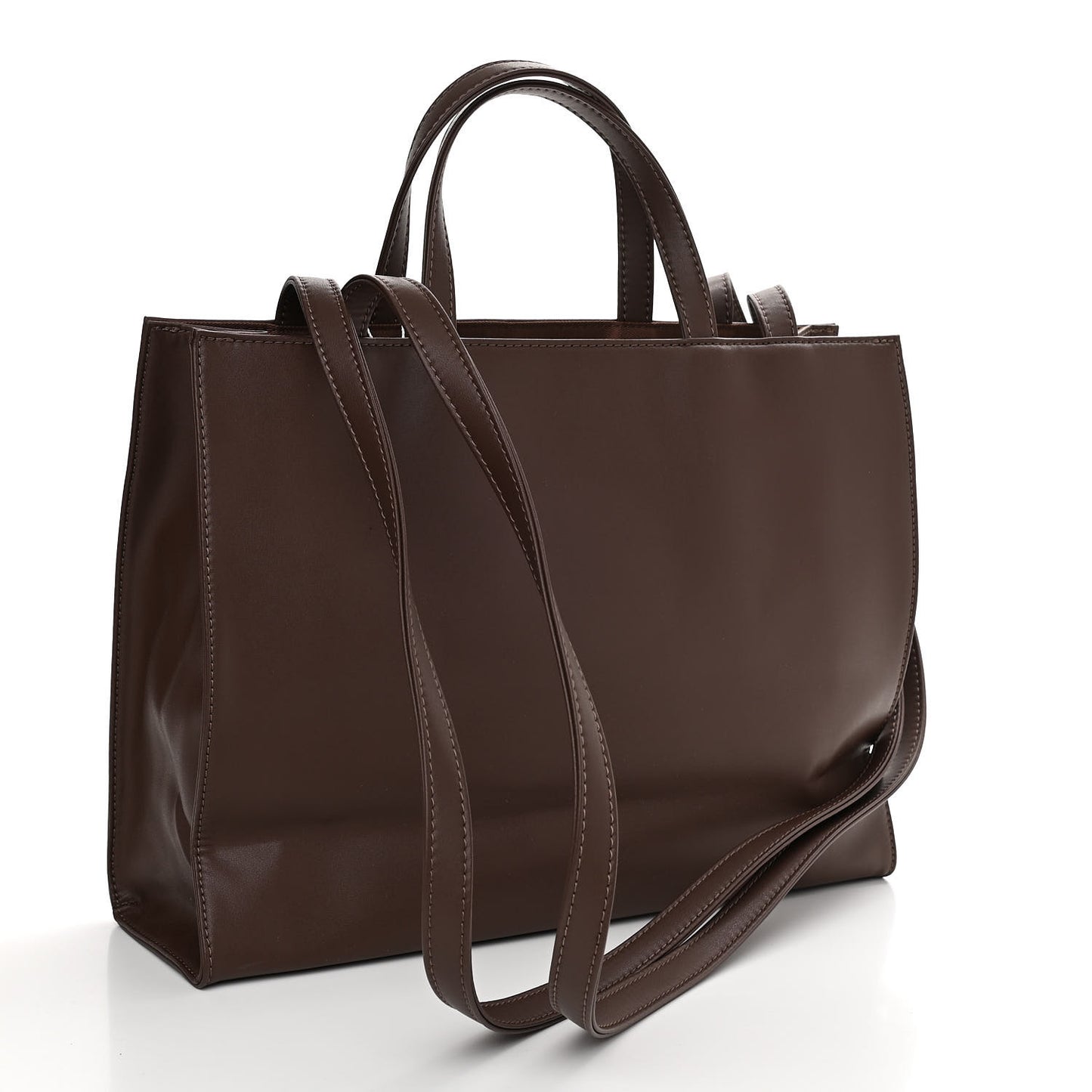 Vegan Leather Medium Shopping Bag Chocolate
