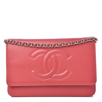 Chanel Caviar Timeless CC Wallet On Chain WOC Pink 1 of 19
