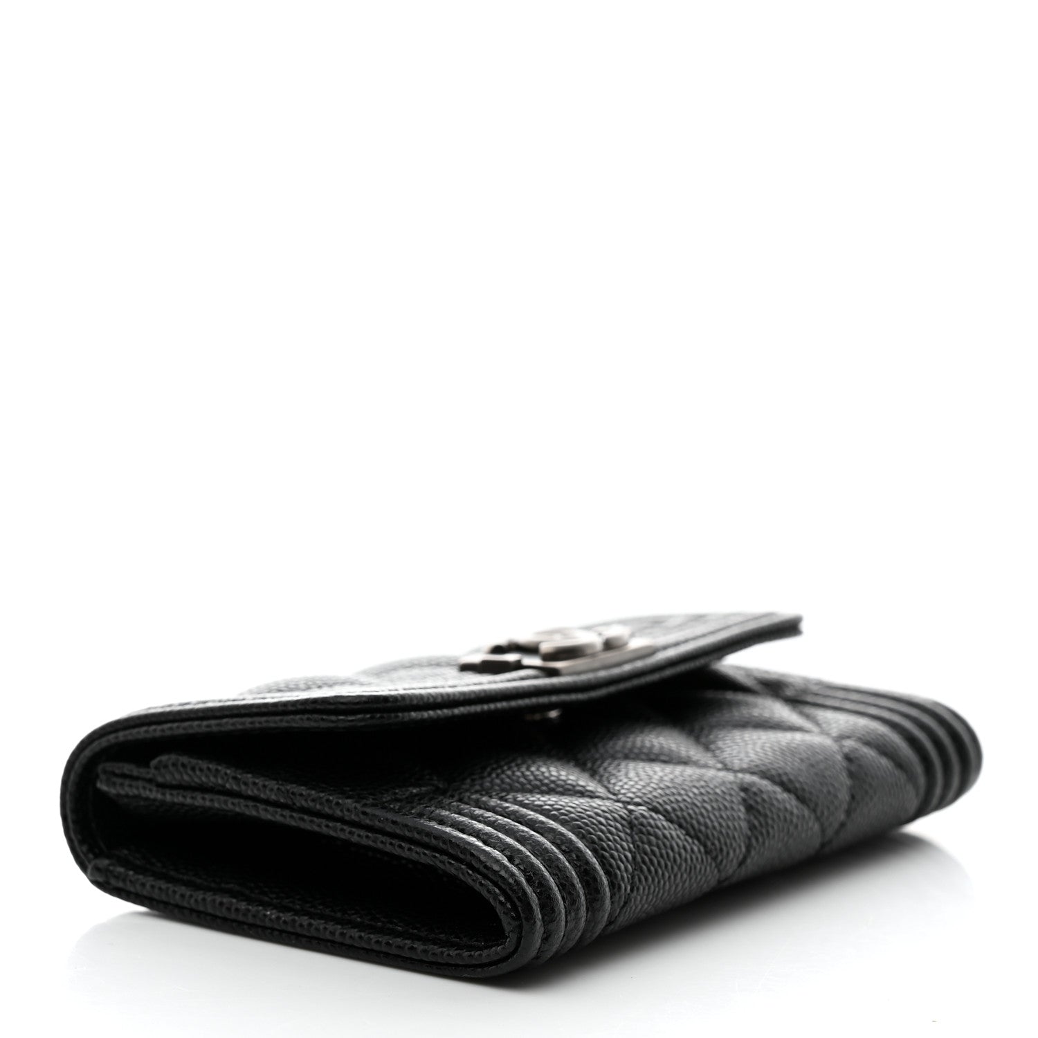 Chanel Caviar Quilted Boy Flap Card Holder Black 4 of 9