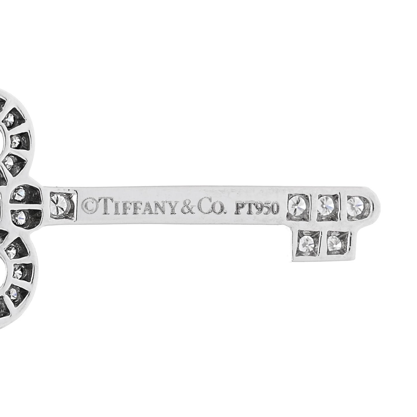 Platinum Diamond .12ct Fleur De Lis Key Pendant