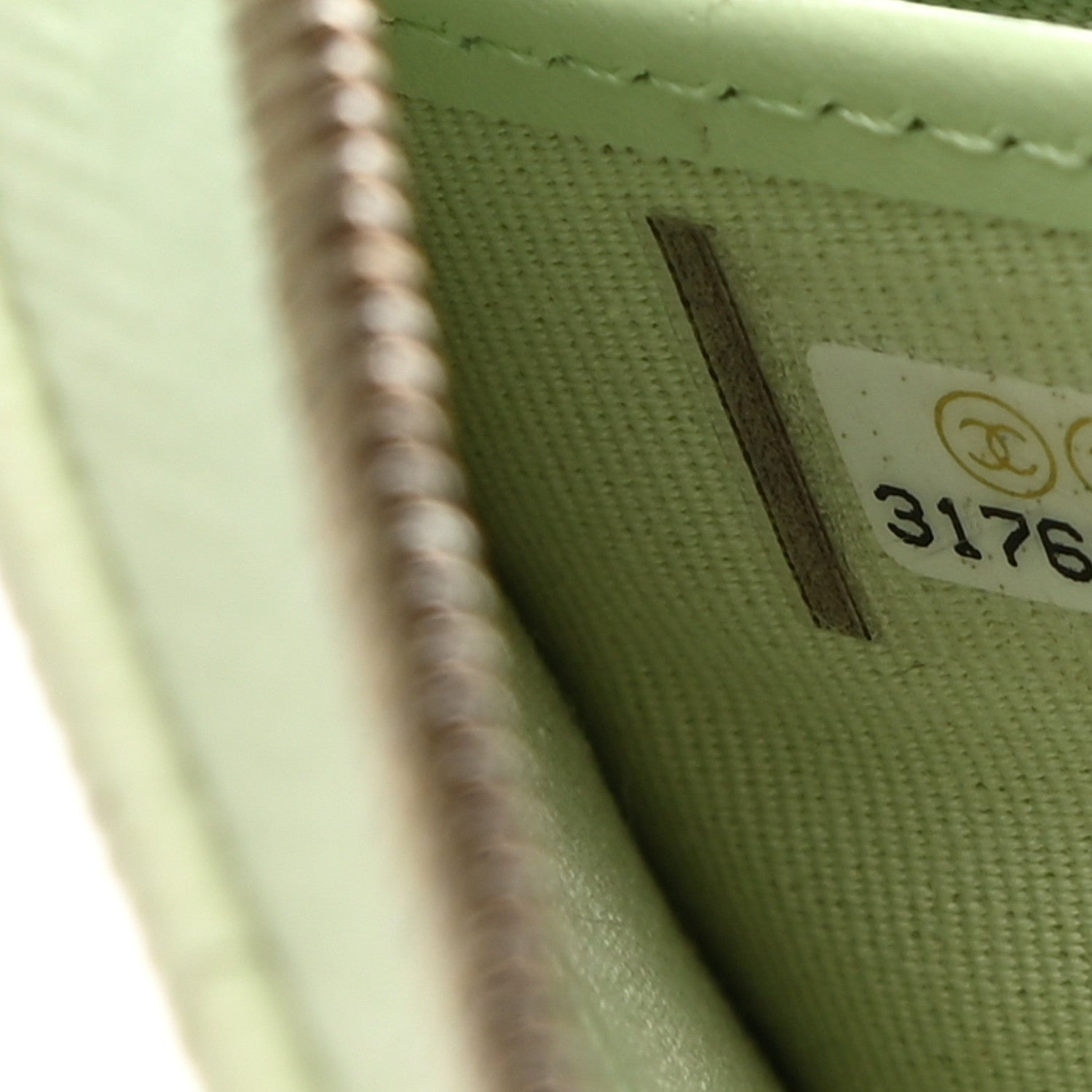 Chanel Caviar Quilted Large Gusset Zip Around Wallet Light Green 8 of 9