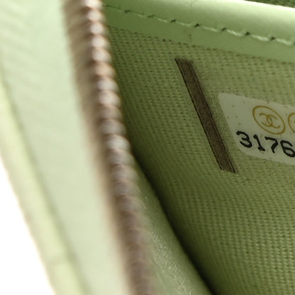 Chanel Caviar Quilted Large Gusset Zip Around Wallet Light Green 8 of 9