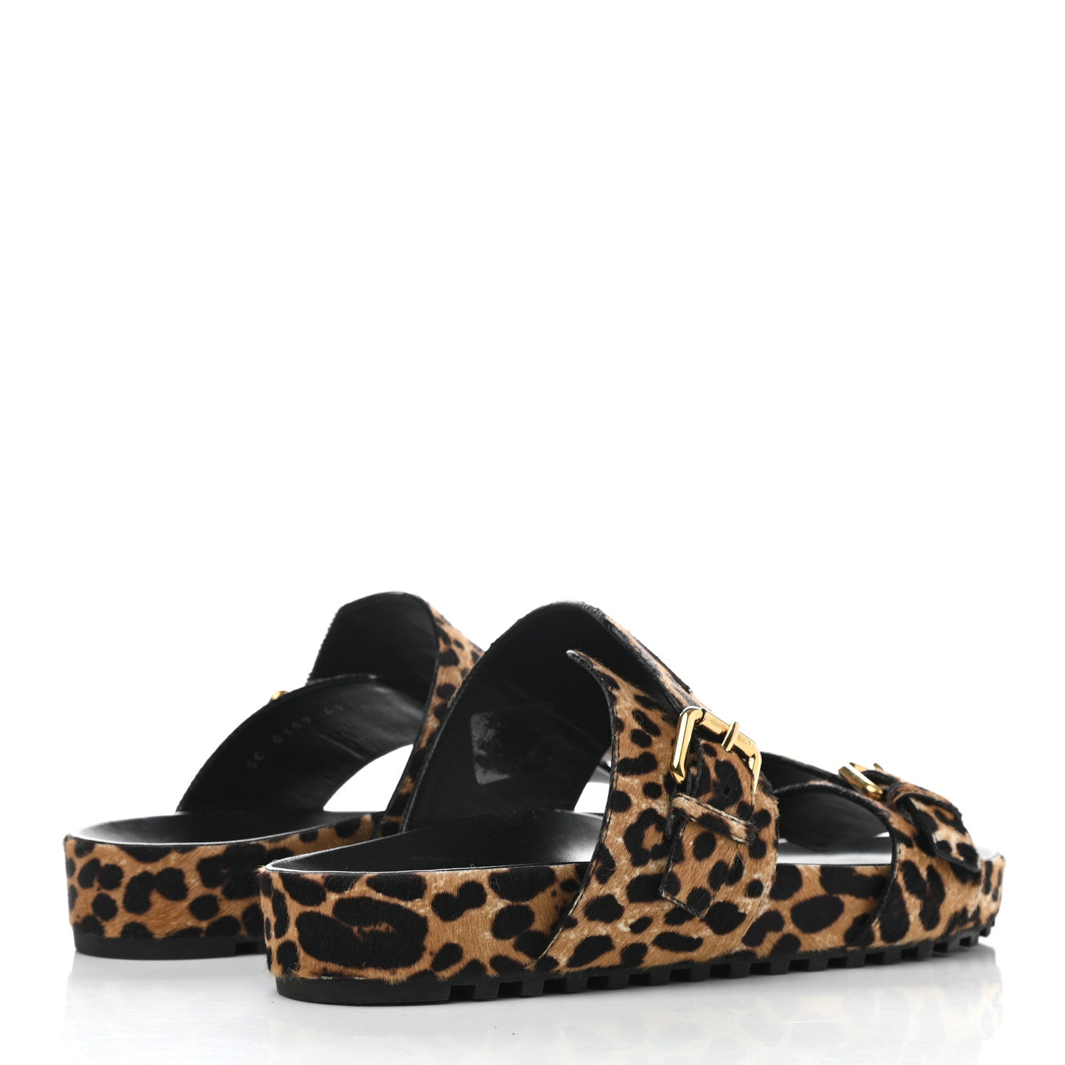 Louis Vuitton Calfskin Pony Hair Leopard Bom Dia Mule Sandals 41 Cognac Brown 4 of 8