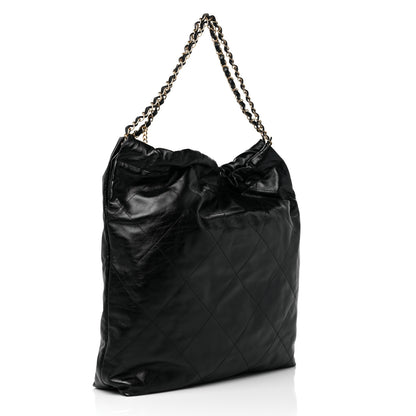 Chanel Shiny Calfskin Quilted Large Chanel 22 Black 4 of 11