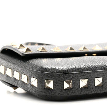 Valentino Garavani Grainy Calfskin Rockstud Crossbody Pouch Black 8 of 10