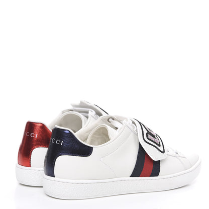 Gucci Calfskin Ayers Crystal Web Womens New Ace Pineapple Sneakers 37 White 4 of 9