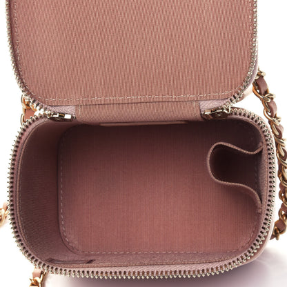 Chanel Lambskin Quilted Top Handle Mini Vanity Case With Chain Beige 4 of 4