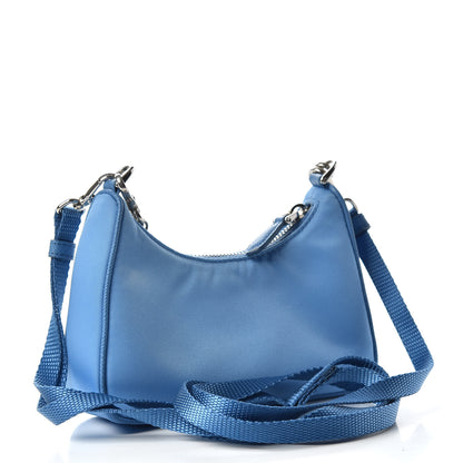 Prada Tessuto Nylon Saffiano Mini Re-Edition 2000 Shoulder Bag Pervinca 3 of 8