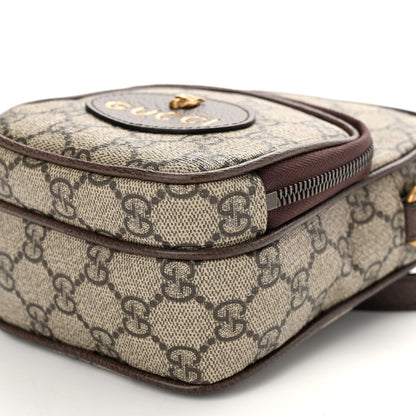 Gucci GG Supreme Monogram Mini Neo Vintage Double Zip Messenger Bag Beige New Acero Crop 11 of 12