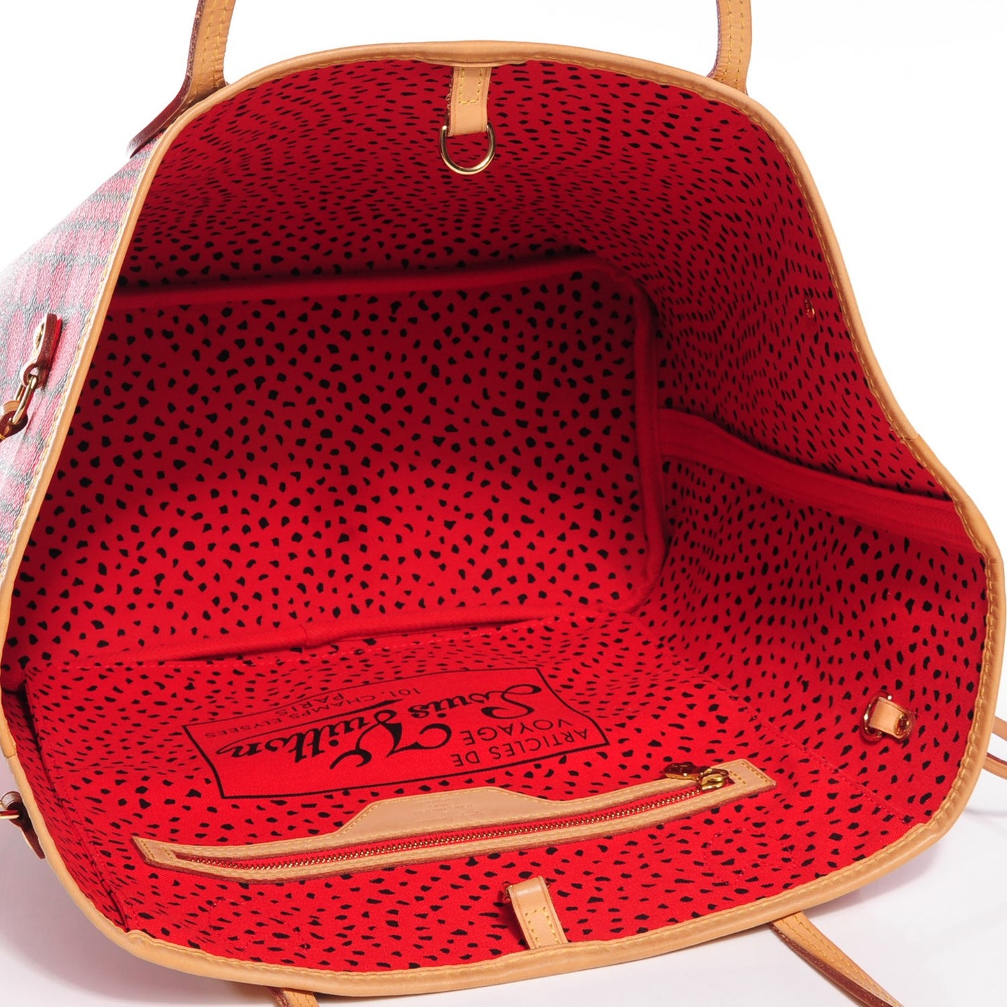 Monogram Kusama Waves Neverfull MM Red