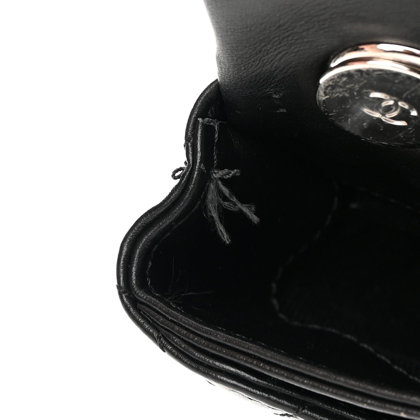 Calfskin Quilted CC Uniform Flap Belt Bag Black