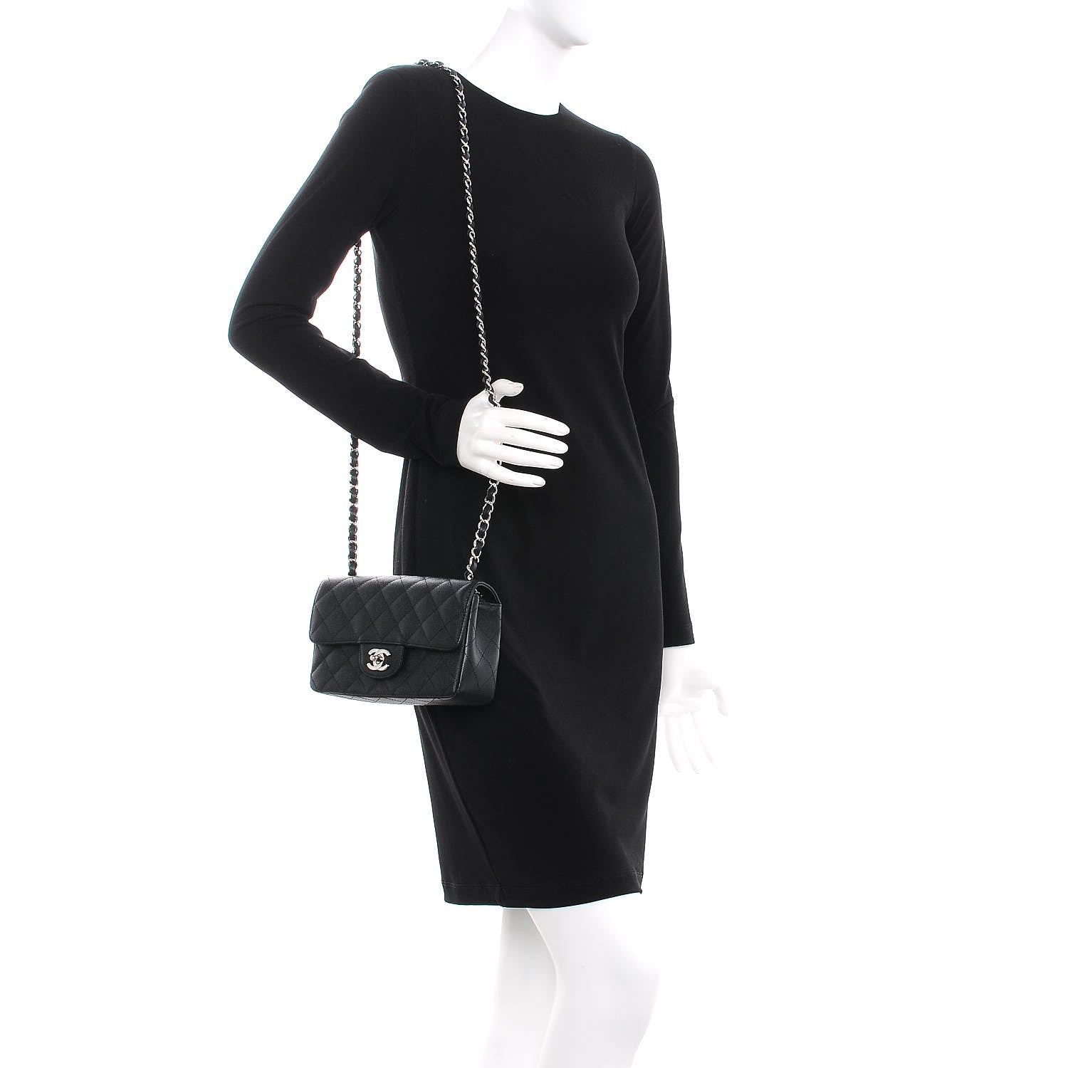 Chanel Caviar Quilted Mini Rectangular Flap Black 2 of 8
