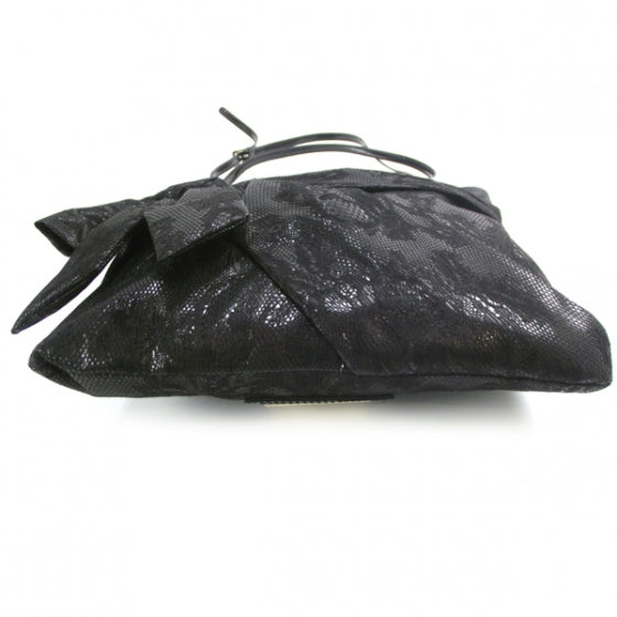 Lace Bow Crossbody Bag Black
