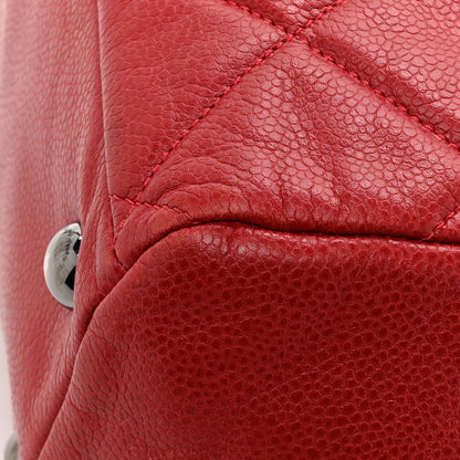 Chanel Caviar Quilted Large Cells Shopping Tote Red 14 of 17