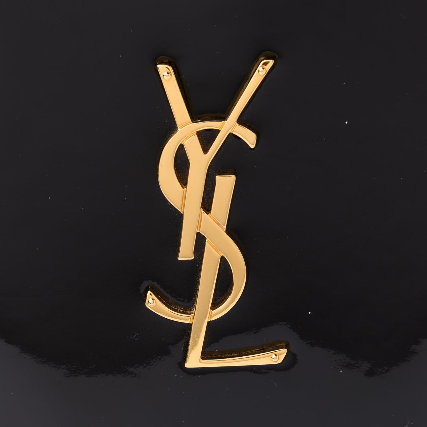 Patent Small Monogram Love Shoulder Bag Black