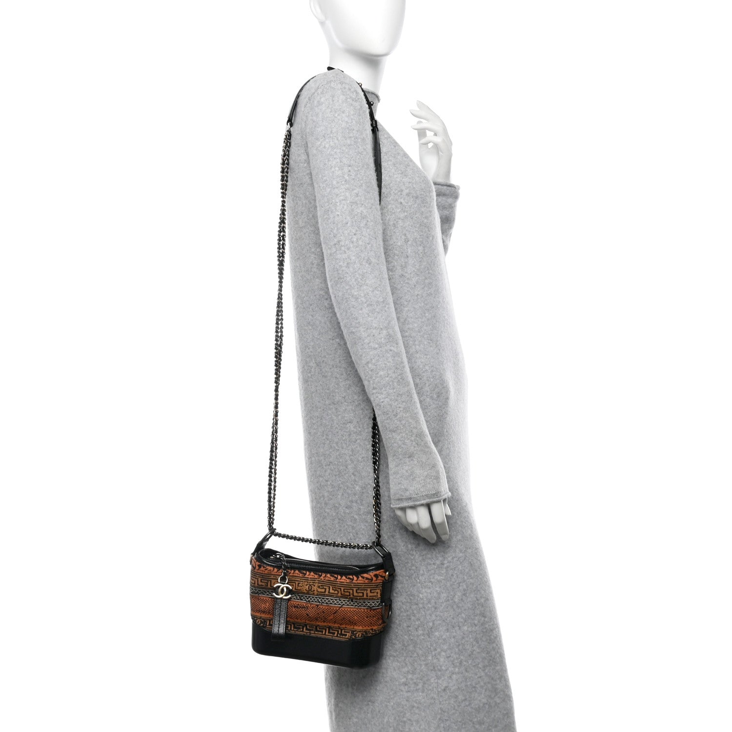 Chanel Knit Calfskin Small Gabrielle Hobo Black Multicolor 2 of 11