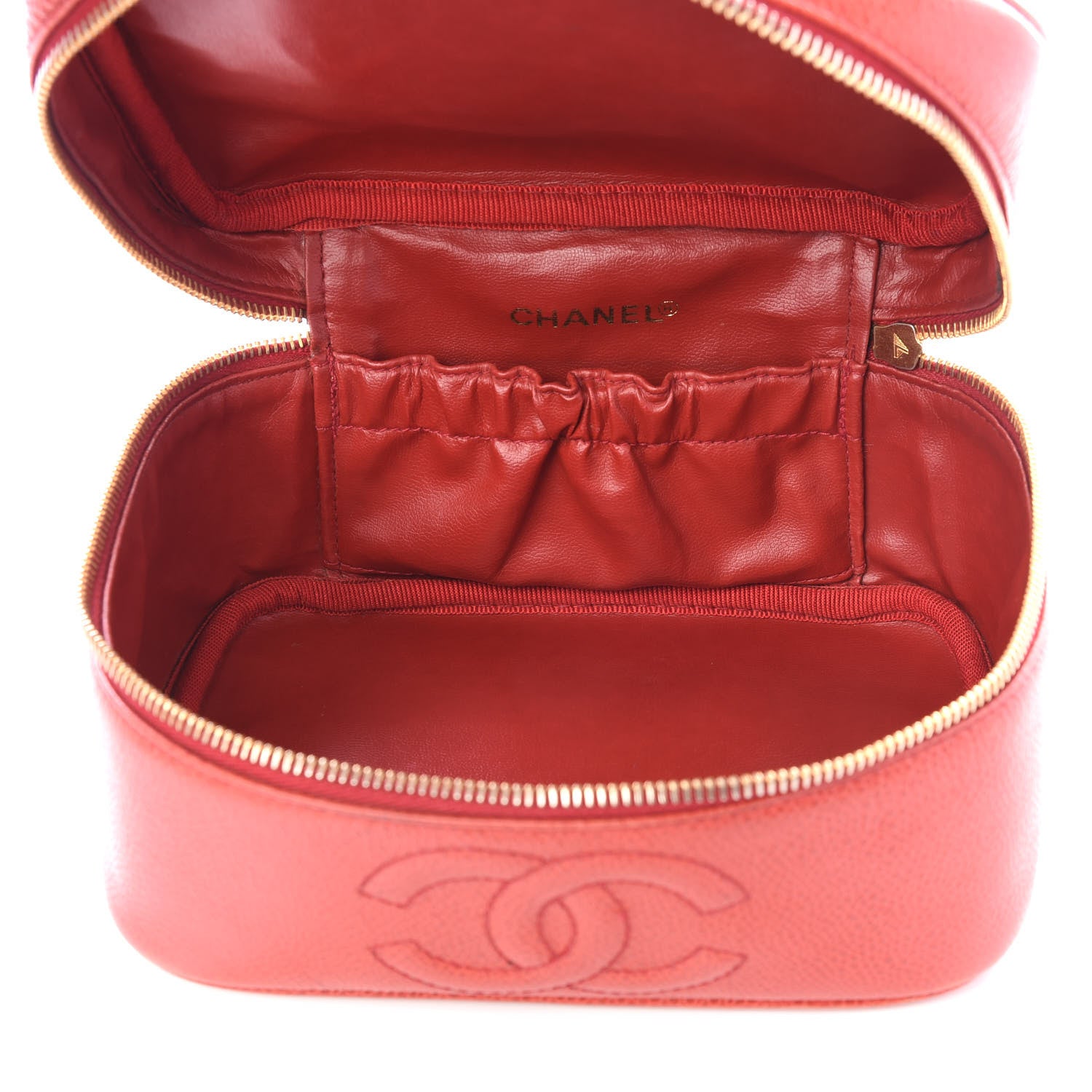 Chanel Caviar Vanity Cosmetic Case Red 4 of 12
