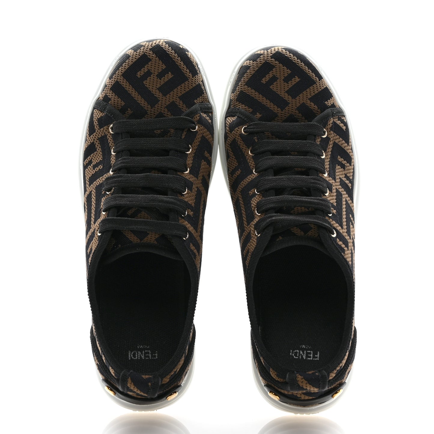 Fabric FF Micro-Perforated Rise Low Top Sneakers 38.5 Tobacco Black