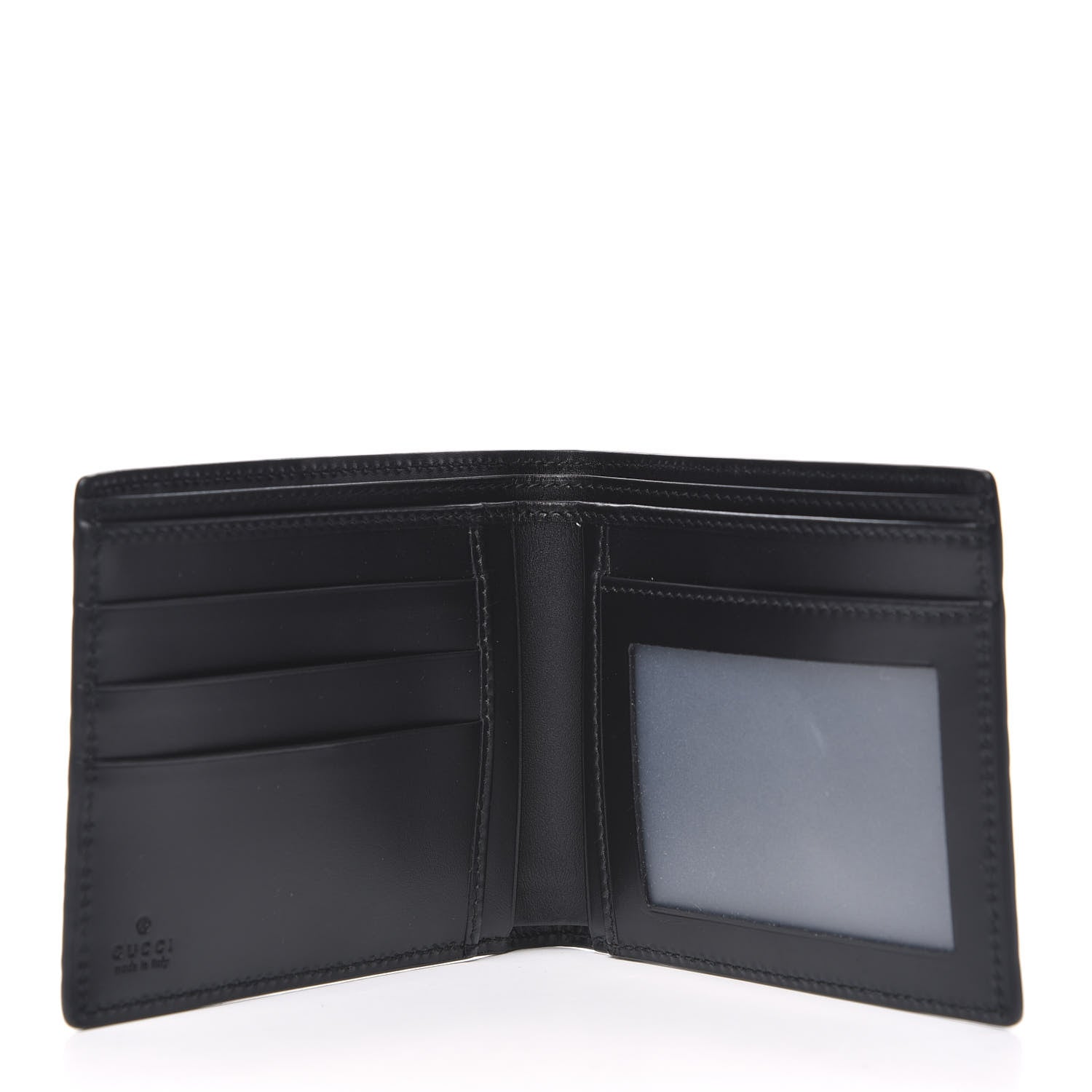 Gucci Guccissima Signature Web New Web Bi-Fold ID Wallet Black 5 of 8