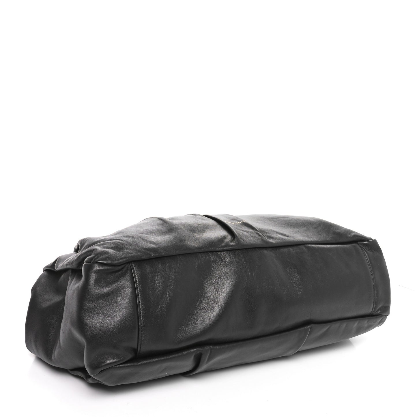 Lambskin Wave Frame Clutch  Black